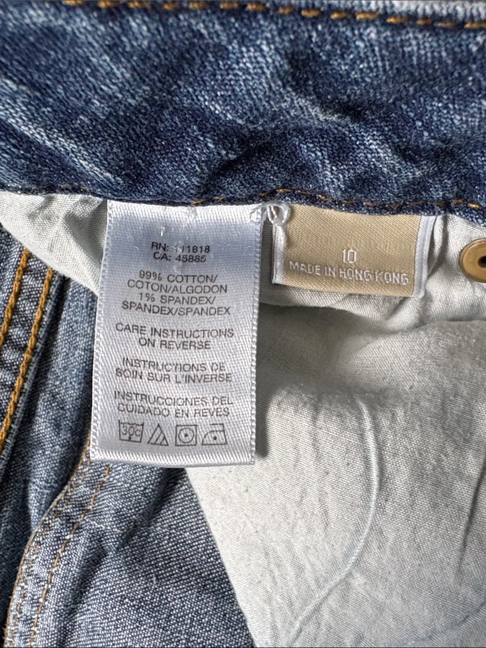 Michael‎ Kors Women's Blue Bootcut Jeans size 10 Low-rise Studded Cotton Pockets
